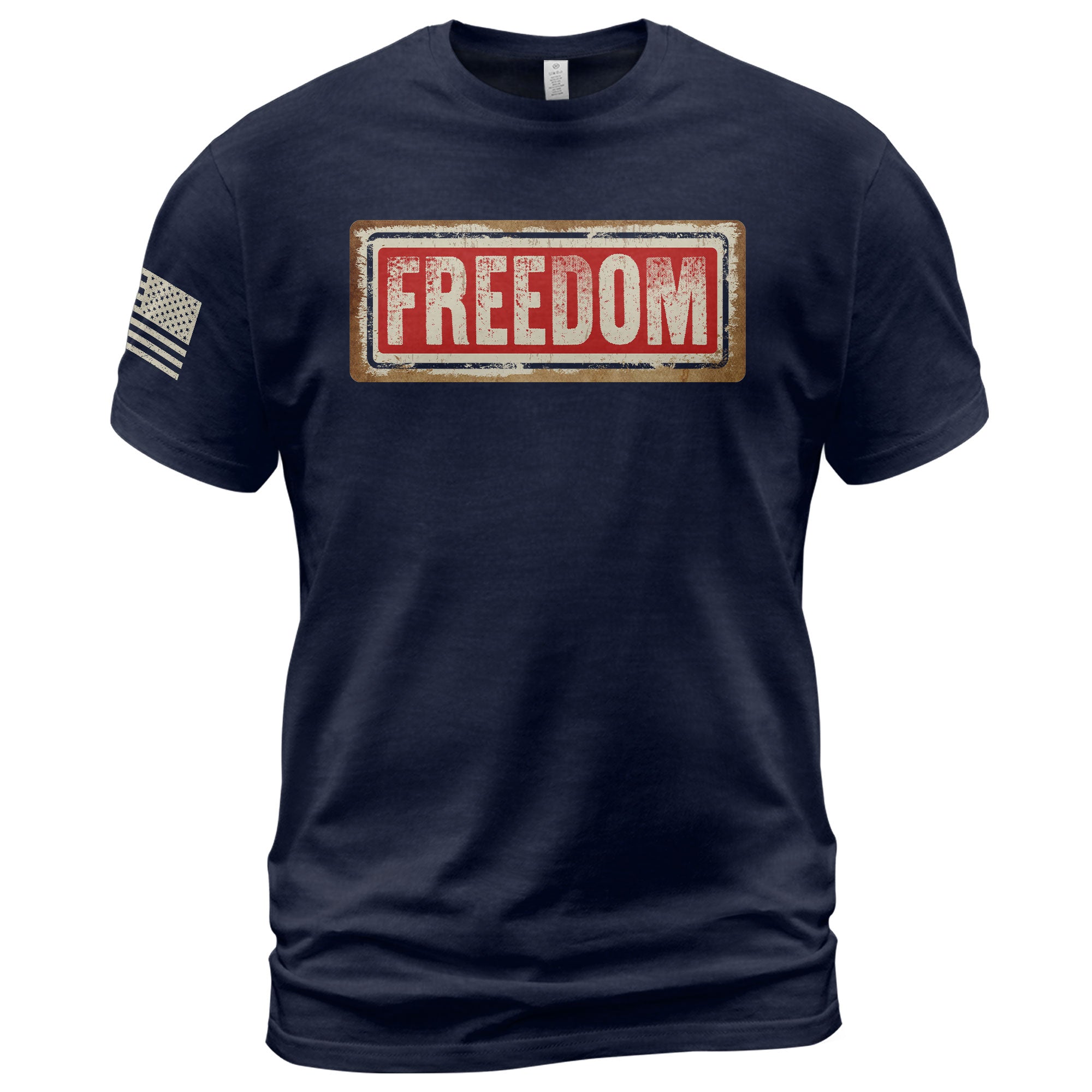 Patriotic T Shirts, Freedom Sign Patriotic Tribute - Freedom Shirts for Men - Rust Field Wear