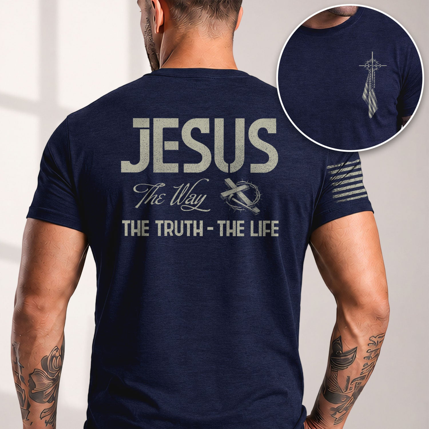 Jesus Cross The Way, The Truth, The Life Christian, Christian Shirts for Men - Christian Tee Shirts - Rust Field Wear