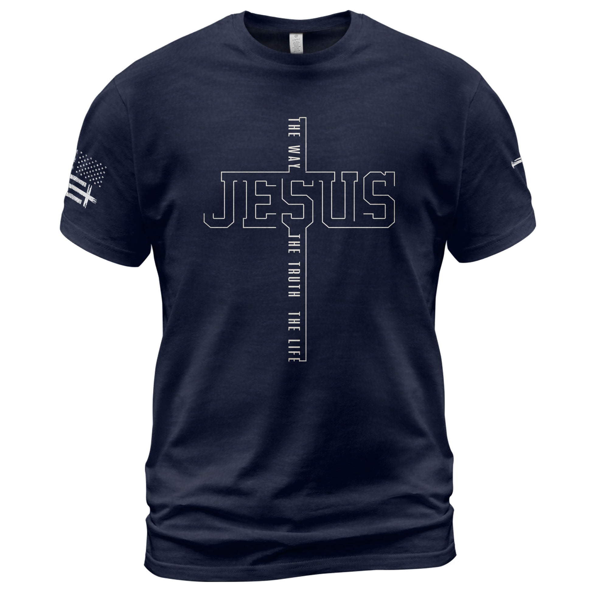 Jesus The Way The Truth The Life Cross Nail Design - Christian Tee Shirts, Christian Shirts for Men - Rust Field Wear