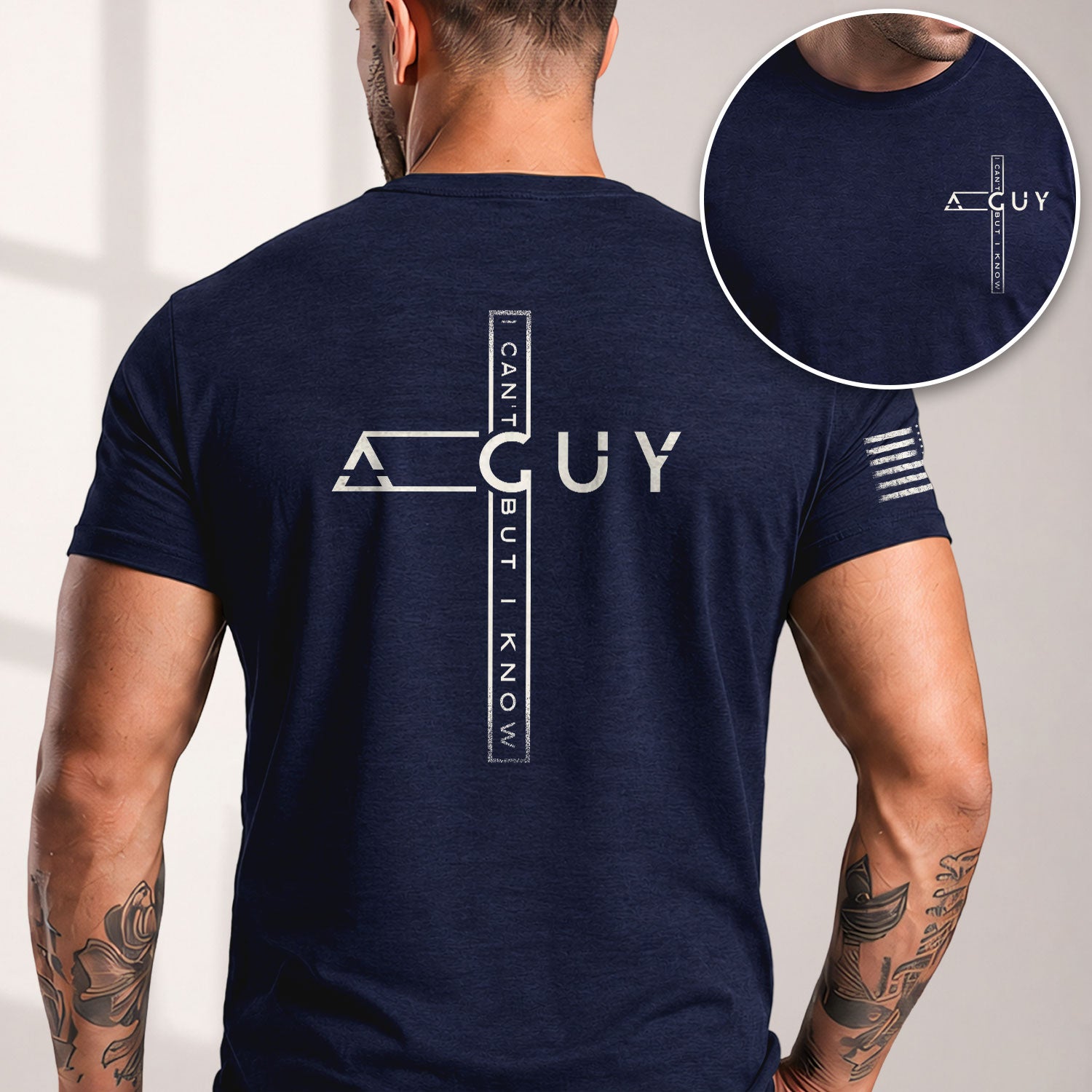 Christian Tee Shirts, I Can’t But I Know A Guy Cross Christian Faith - Christian Shirts for Men - Rust Field Wear