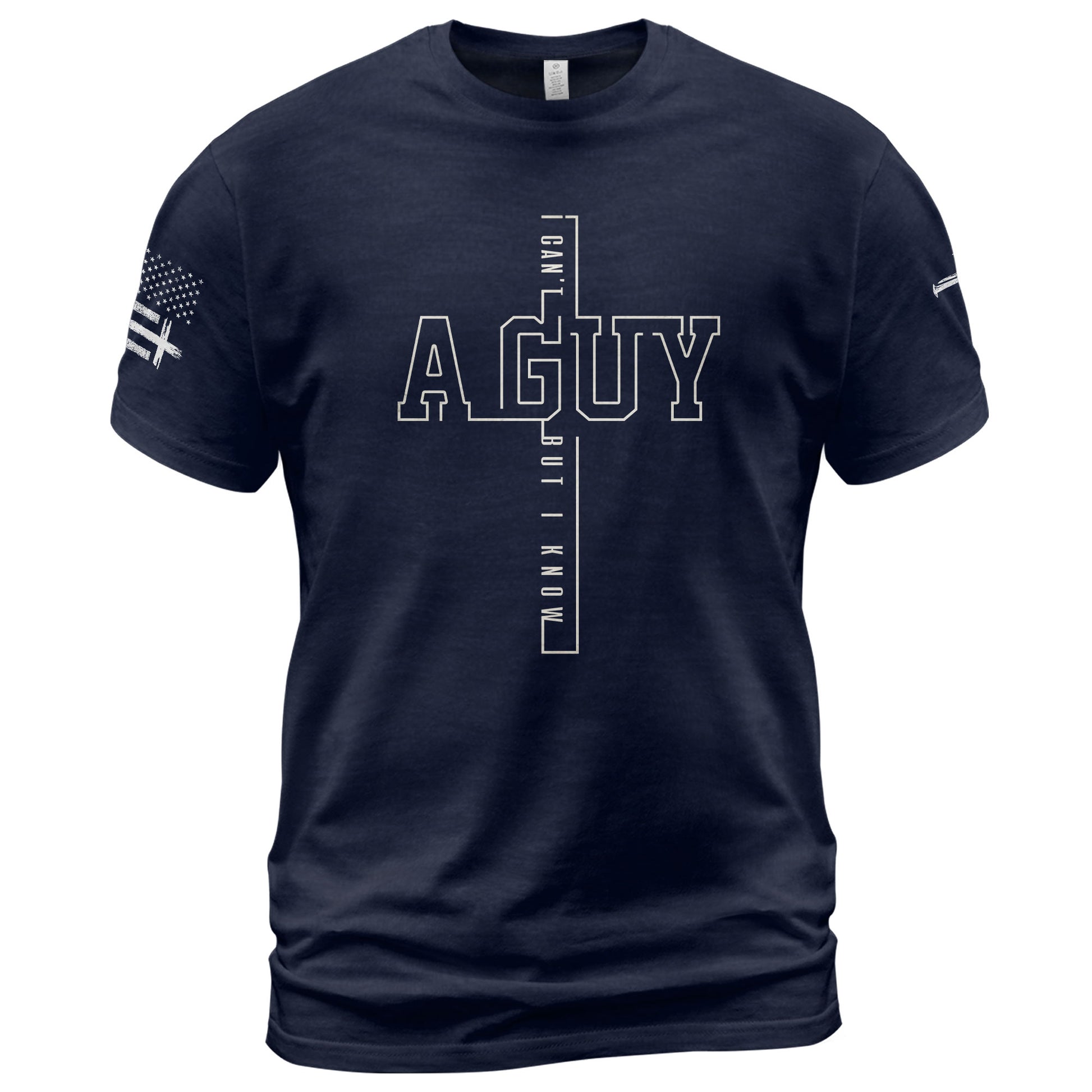 Christian Shirts for Men, I Can’t But I Know A Guy Cross Bold Outline Christian - Christian Tee Shirts - Rust Field Wear