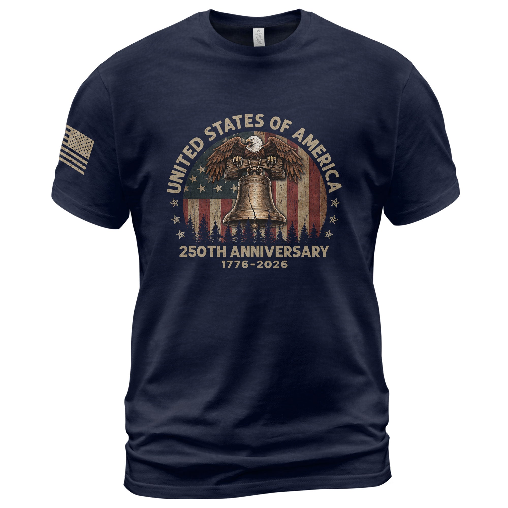United States of 250 Years America Anniversary Shirt 1776-2026 Eagle Liberty Bell Patriotic - Rust Field Wear