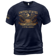 USA 250th Anniversary Shirt 1776-2026 American Pride Patriotic Eagle Shield Laurel - Rust Field Wear