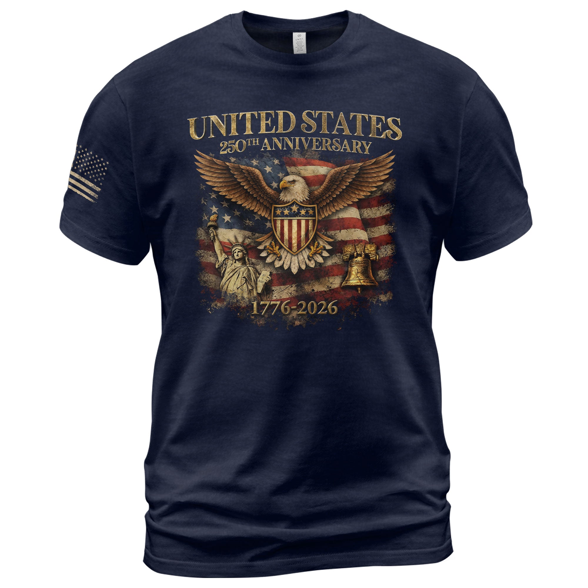 USA 250th Anniversary Shirt 1776-2026 Eagle Liberty Bell Patriotic American Pride - Rust Field Wear