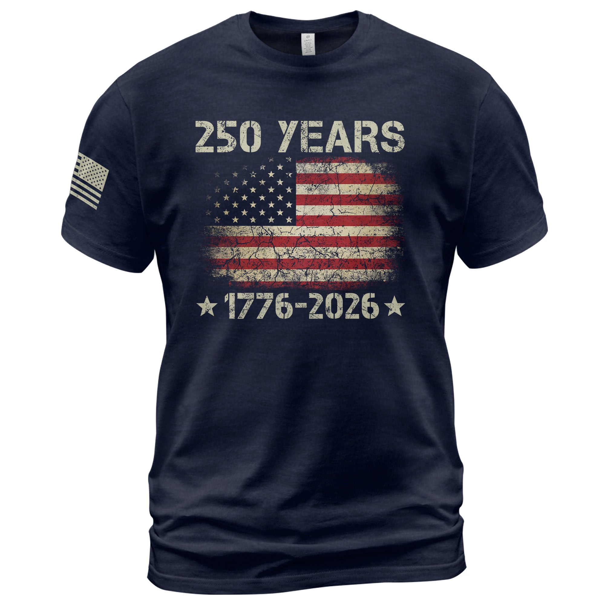 250 Years American Independence T-Shirt 1776–2026 – Vintage USA Flag Patriotic Shirt - Rust Field Wear
