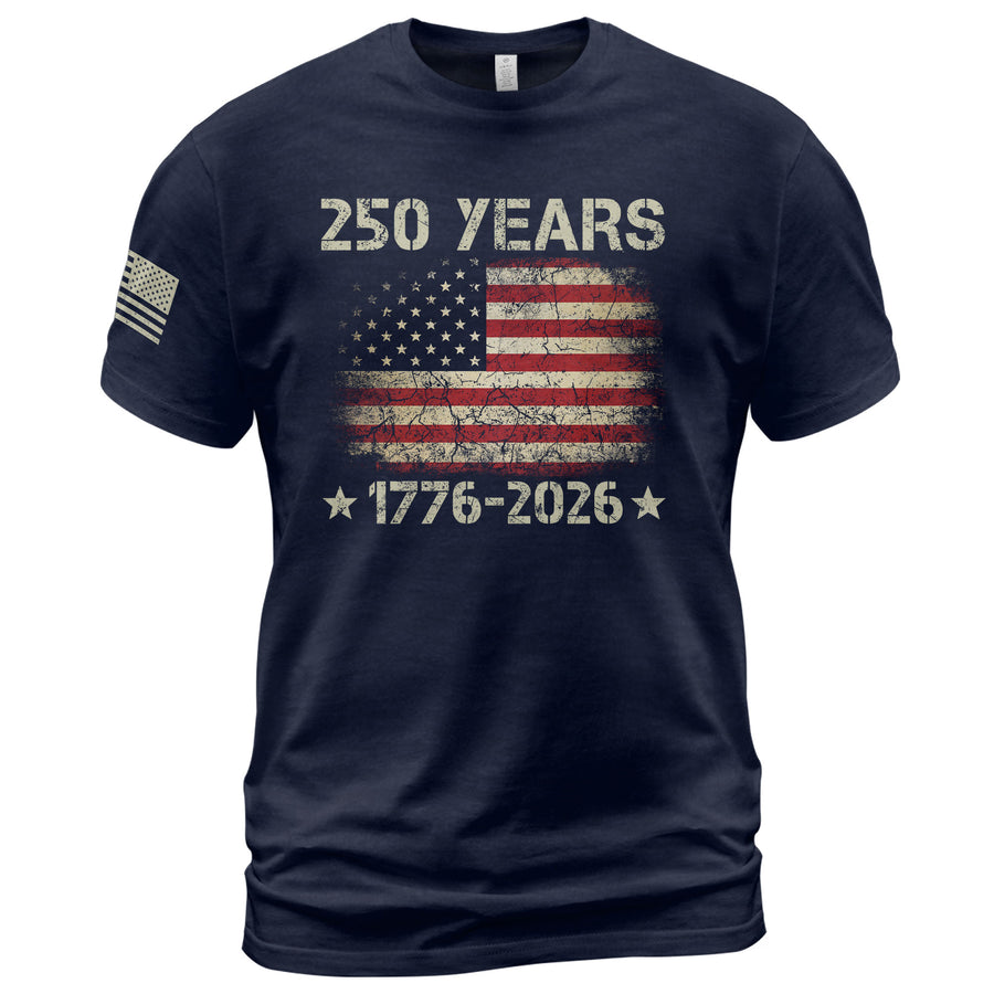 250 Years American Independence T-Shirt 1776–2026 – Vintage USA Flag Patriotic Shirt