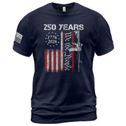 250 Years We The People T-Shirt – Vintage USA Flag 1776–2026 Independence Tee - Rust Field Wear