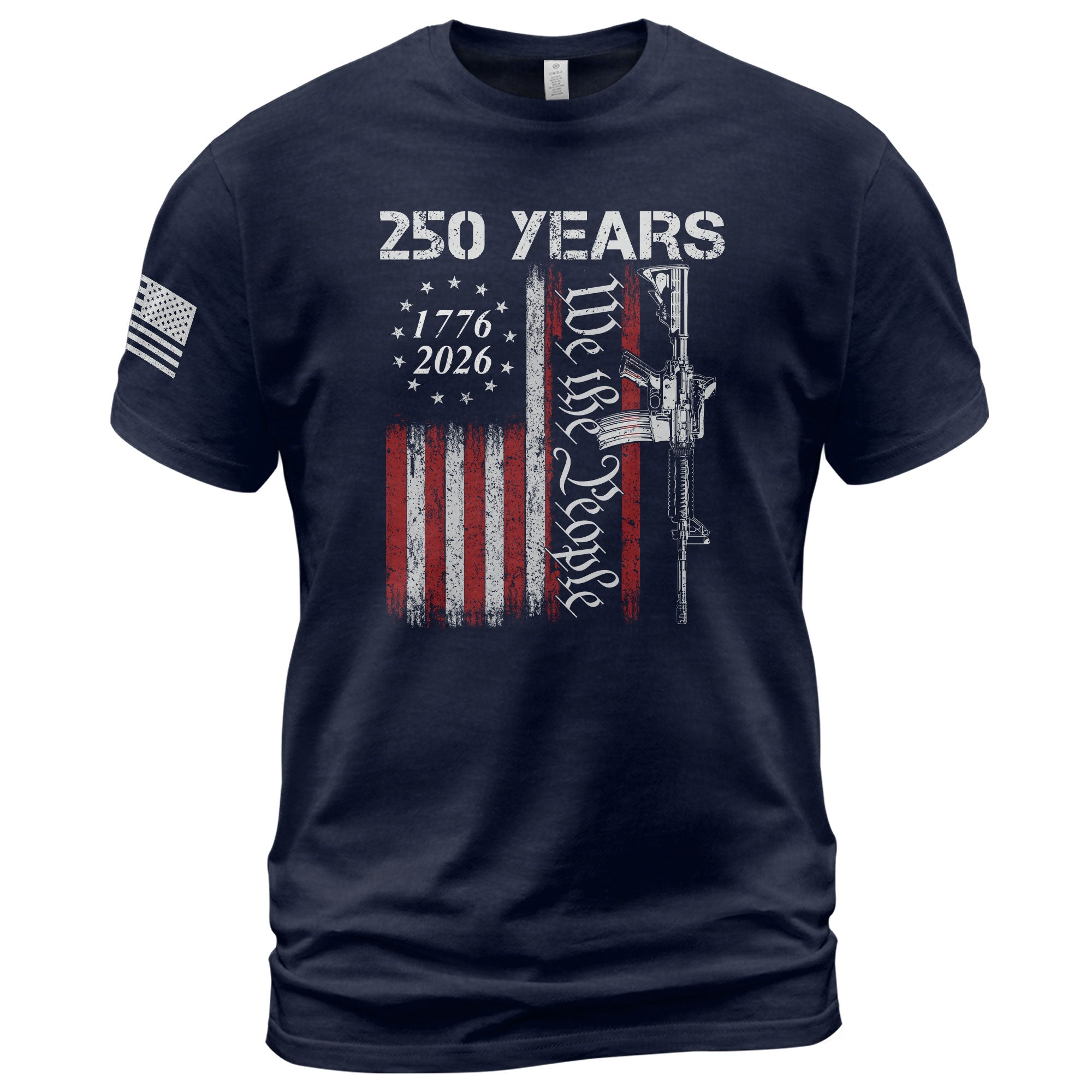 250 Years We The People T-Shirt – Vintage USA Flag 1776–2026 Independence Tee - Rust Field Wear