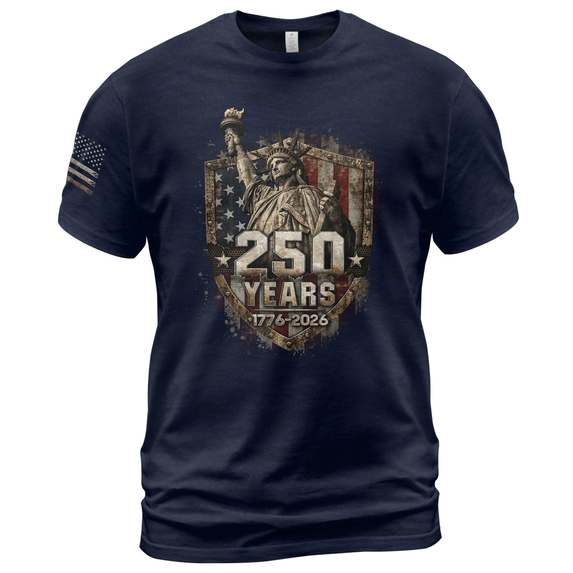 USA 250th Anniversary Shirt 1776-2026 Statue of Liberty Patriotic American Flag - Rust Field Wear