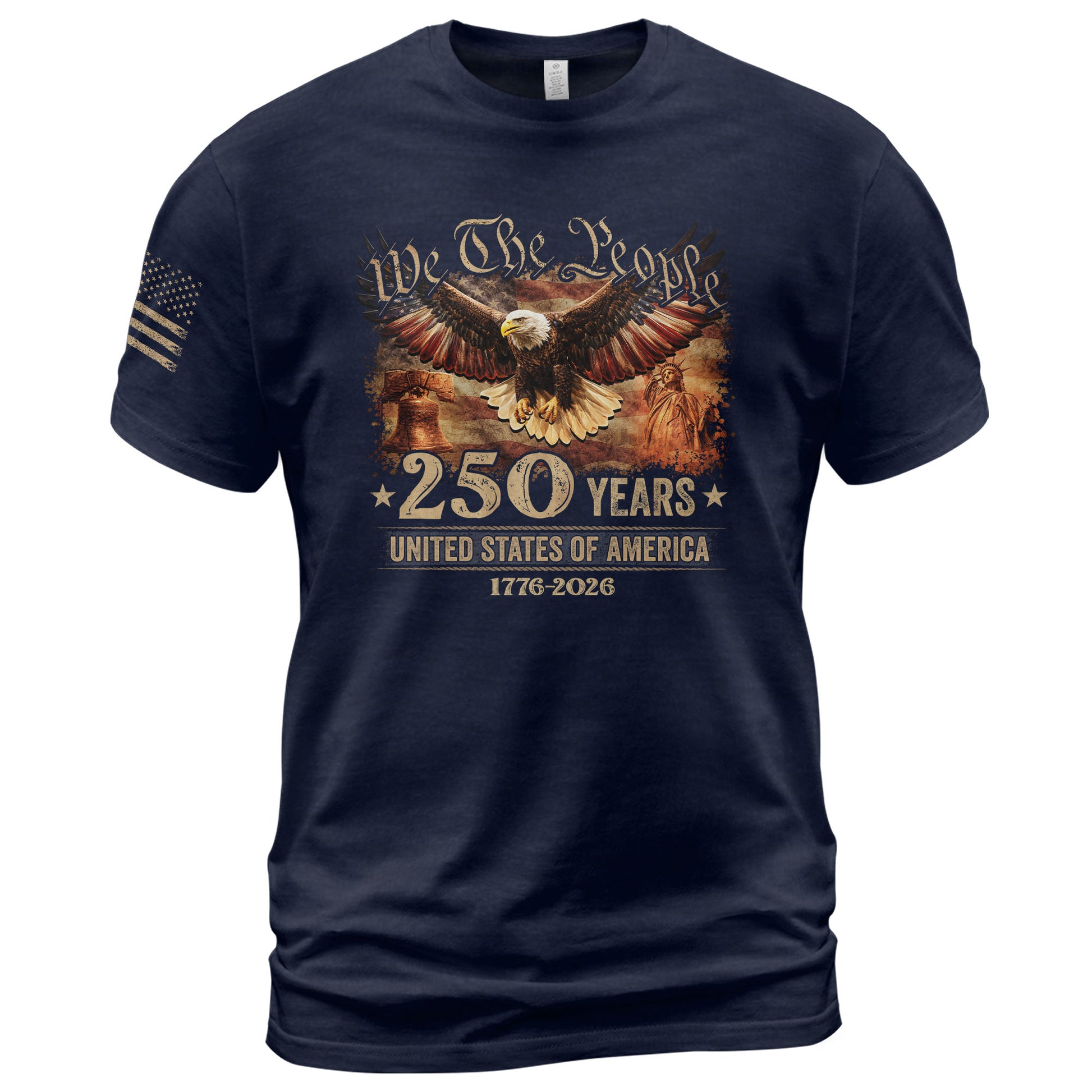 USA 250th Anniversary Shirt 1776-2026 Eagle Liberty Bell Statue of Liberty Patriotic - Rust Field Wear