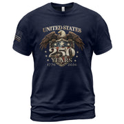 USA 250th Anniversary 250 Years Shirt 1776-2026 Patriotic American Eagle Shield - Rust Field Wear