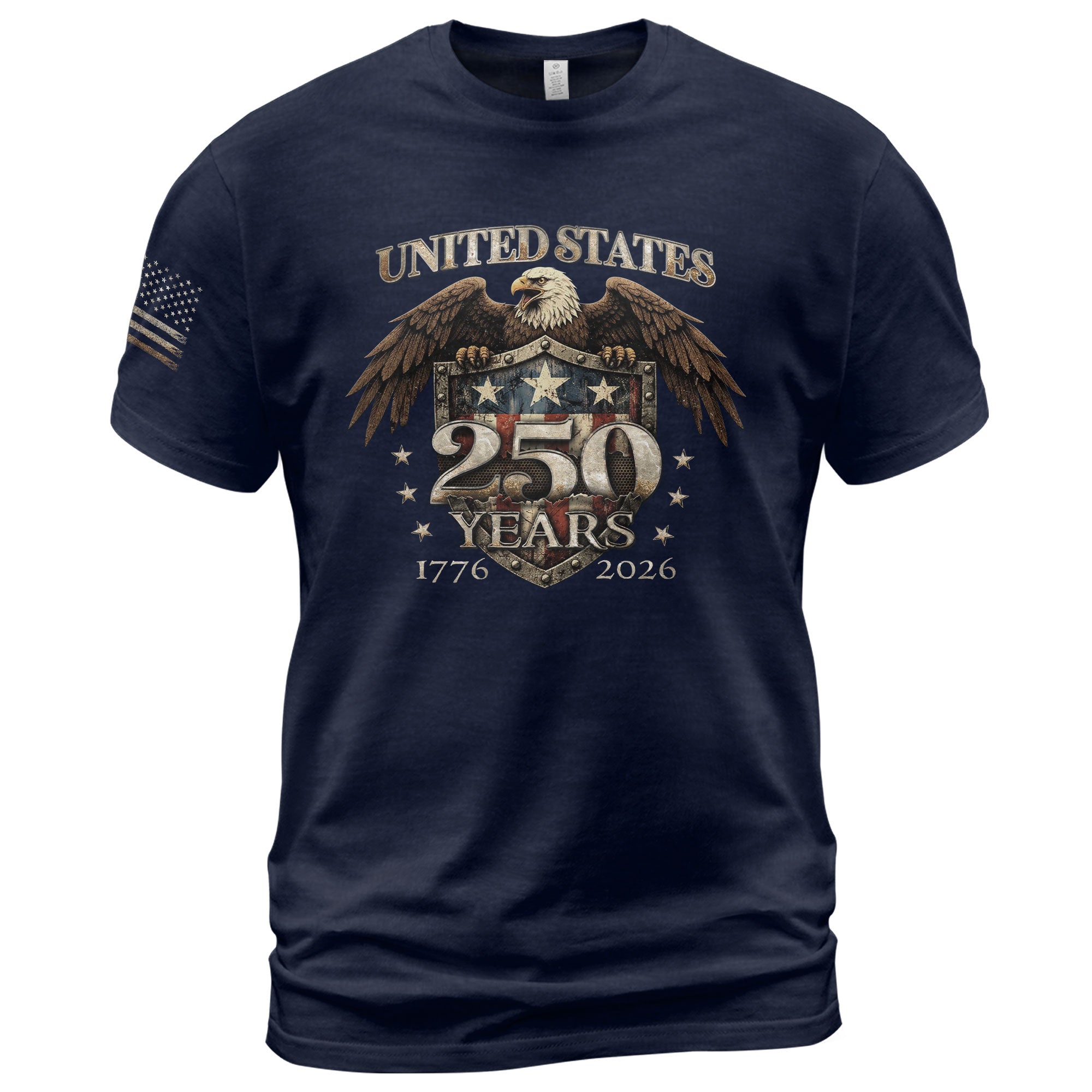 USA 250th Anniversary 250 Years Shirt 1776-2026 Patriotic American Eagle Shield - Rust Field Wear