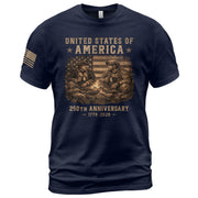 USA 250th Anniversary 250 Years Shirt 1776-2026 Past and Present Soldiers Patriotic Flag - Rust Field Wear