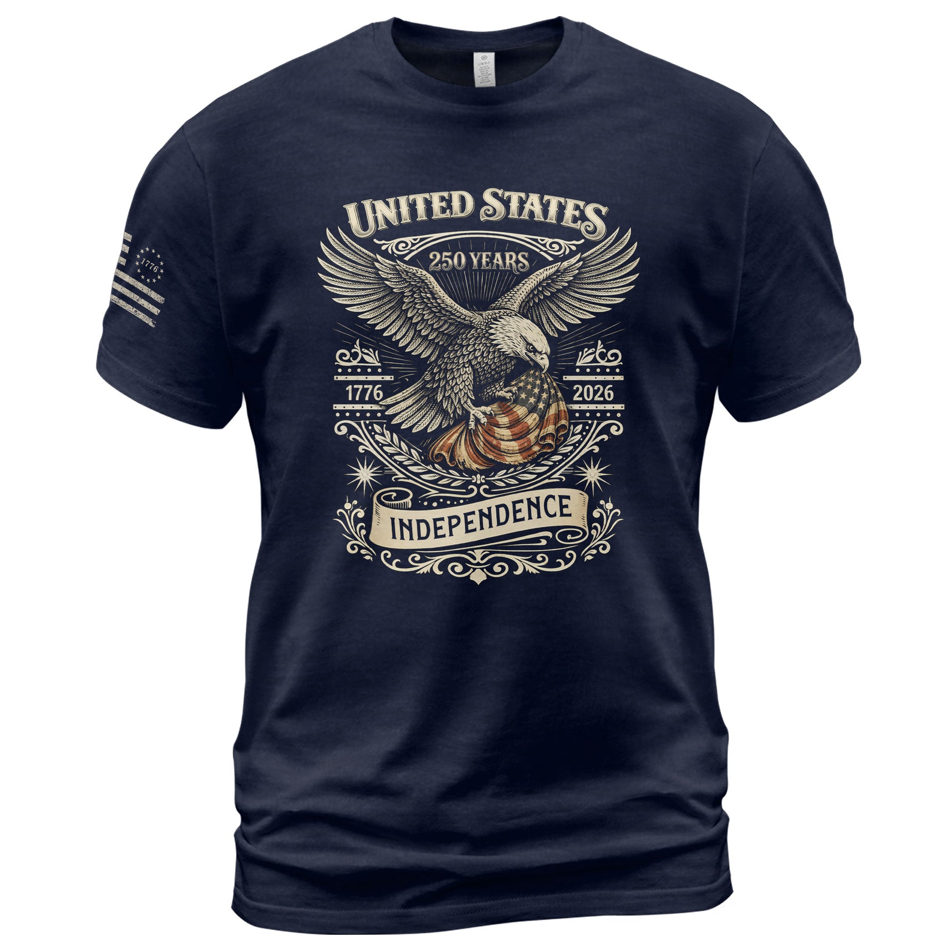 USA 250th Anniversary Shirt 1776-2026 American Flag Eagle Patriotic Mens - Rust Field Wear