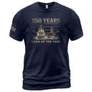 USA 250th Anniversary Shirt 1776-2026 Retro American Sailing Ship Patriotic Tee - Rust Field Wear