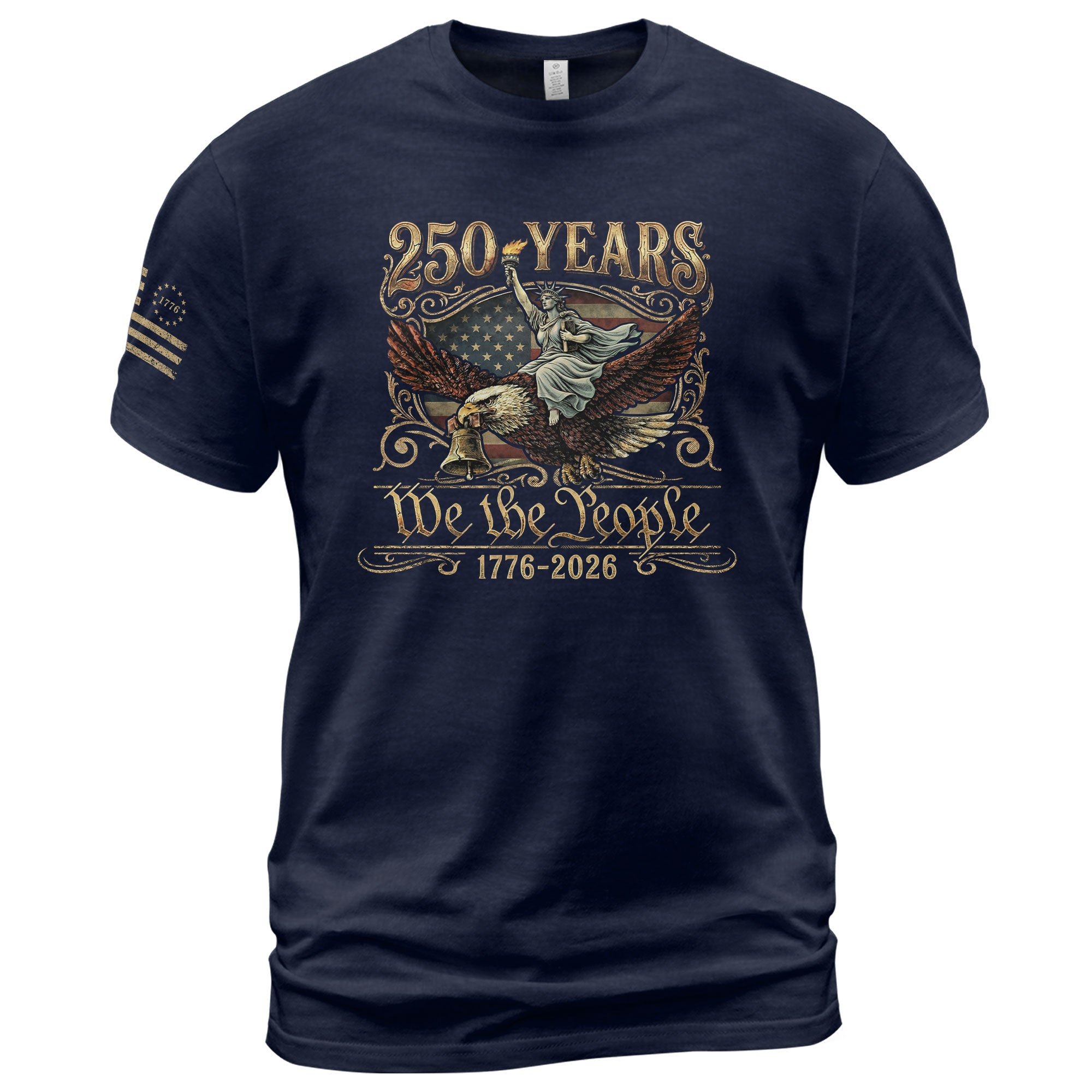 America 1776–2026 250 Years Anniversary Shirt, Torch of Freedom Design - Rust Field Wear