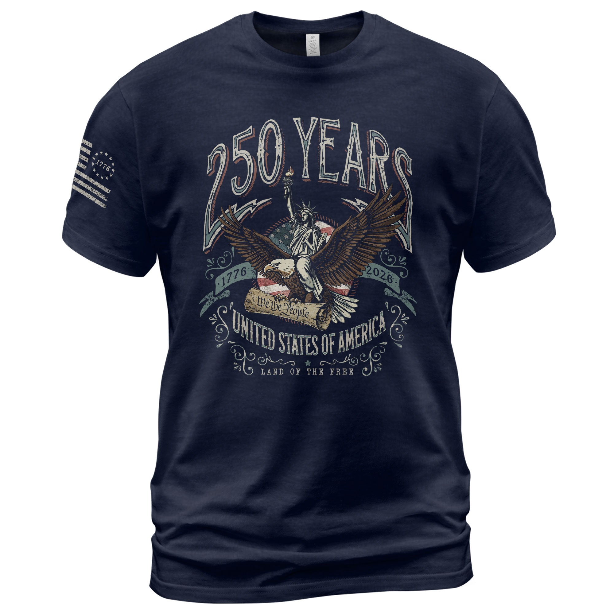 USA 250th Anniversary Shirt 1776–2026 Past and Present Torch of Freedom - Rust Field Wear