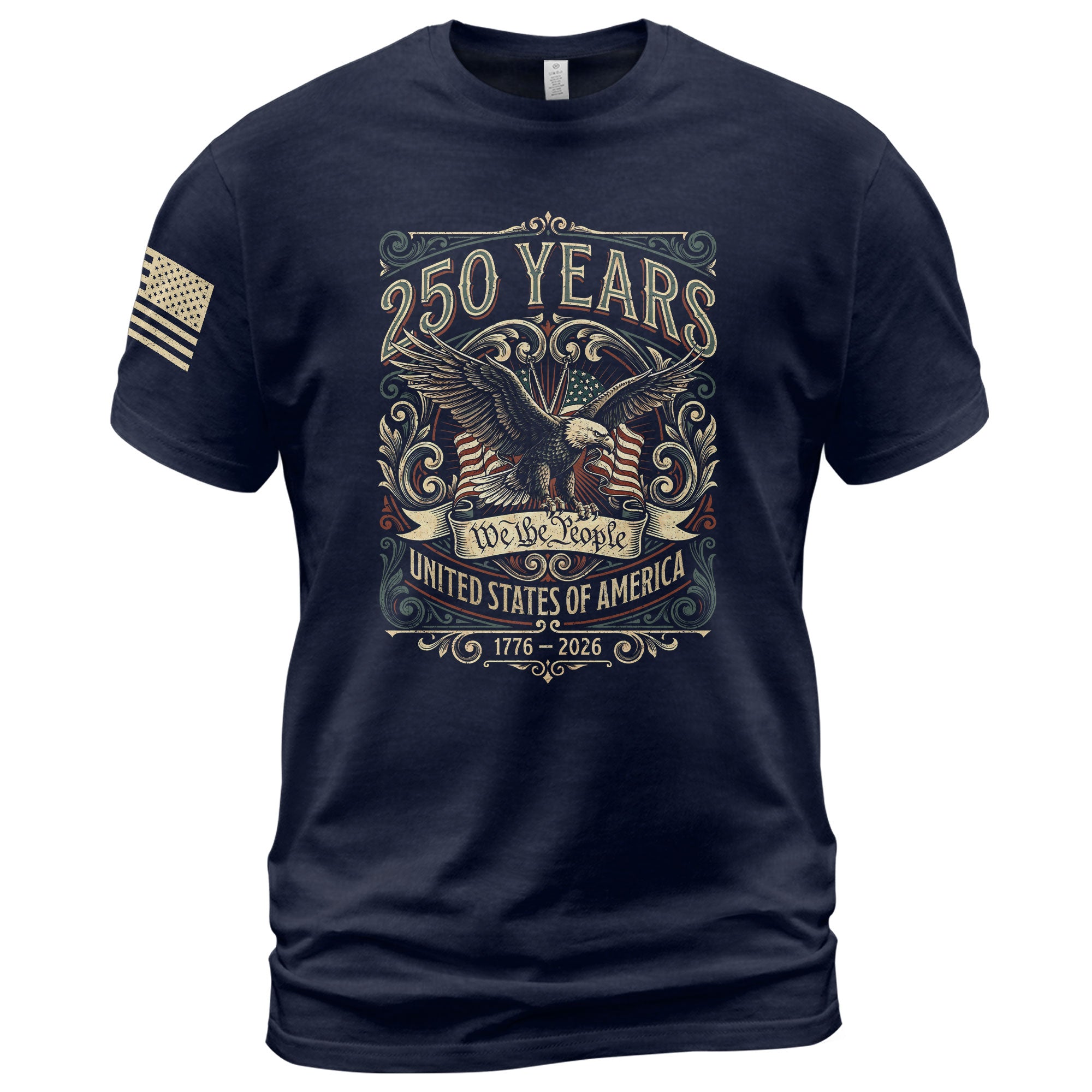 United States 250 Years Independence Shirt 1776–2026 American Eagle Patriotic Apparel - Rust Field Wear