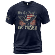 USA 250th Anniversary T-Shirt 250 Years 1776-2026 Winged Eagle Distressed Flag Patriotic - Rust Field Wear