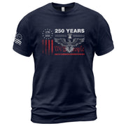 USA 250th Anniversary T-Shirt 250 Years 1776-2026 Eagle Liberty Bell Patriotic American Apparel - Rust Field Wear