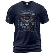 USA 250th Anniversary T-Shirt 250 Years 1776-2026 Eagle Liberty Bell Statue Patriotic - Rust Field Wear