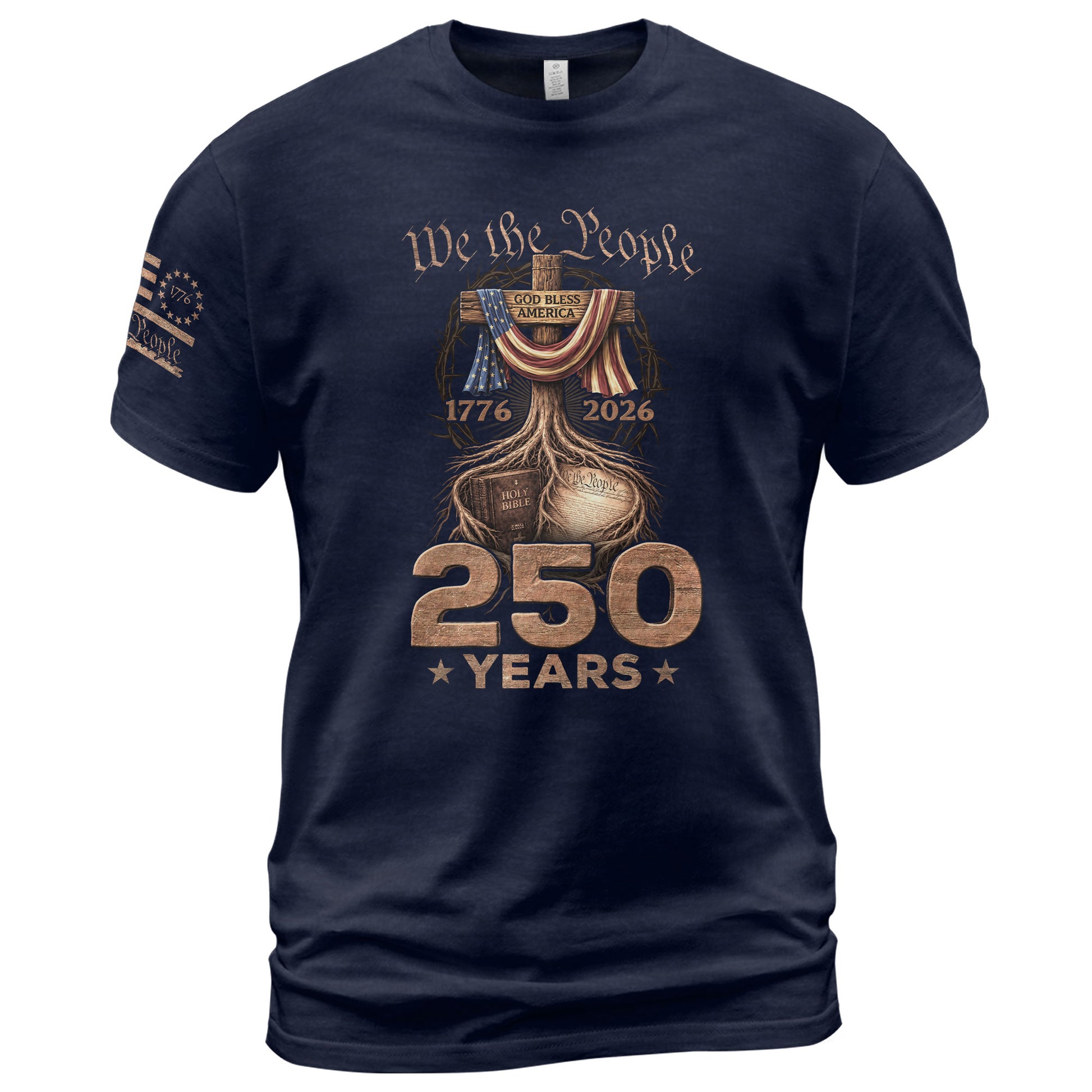 Christian USA Independence Celebration Shirt Patriotic Faith 250 Year Tribute - Rust Field Wear