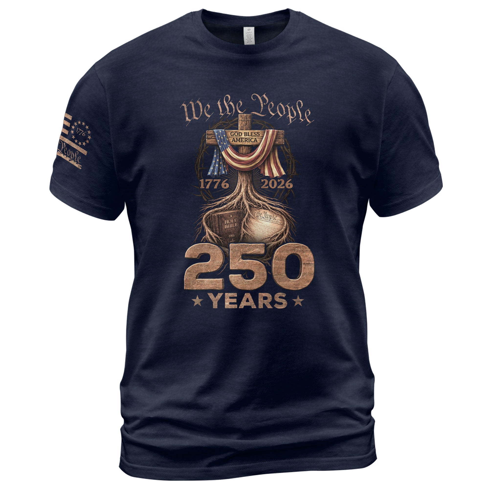 Christian USA Independence Celebration Shirt Patriotic Faith 250 Year Tribute - Rust Field Wear
