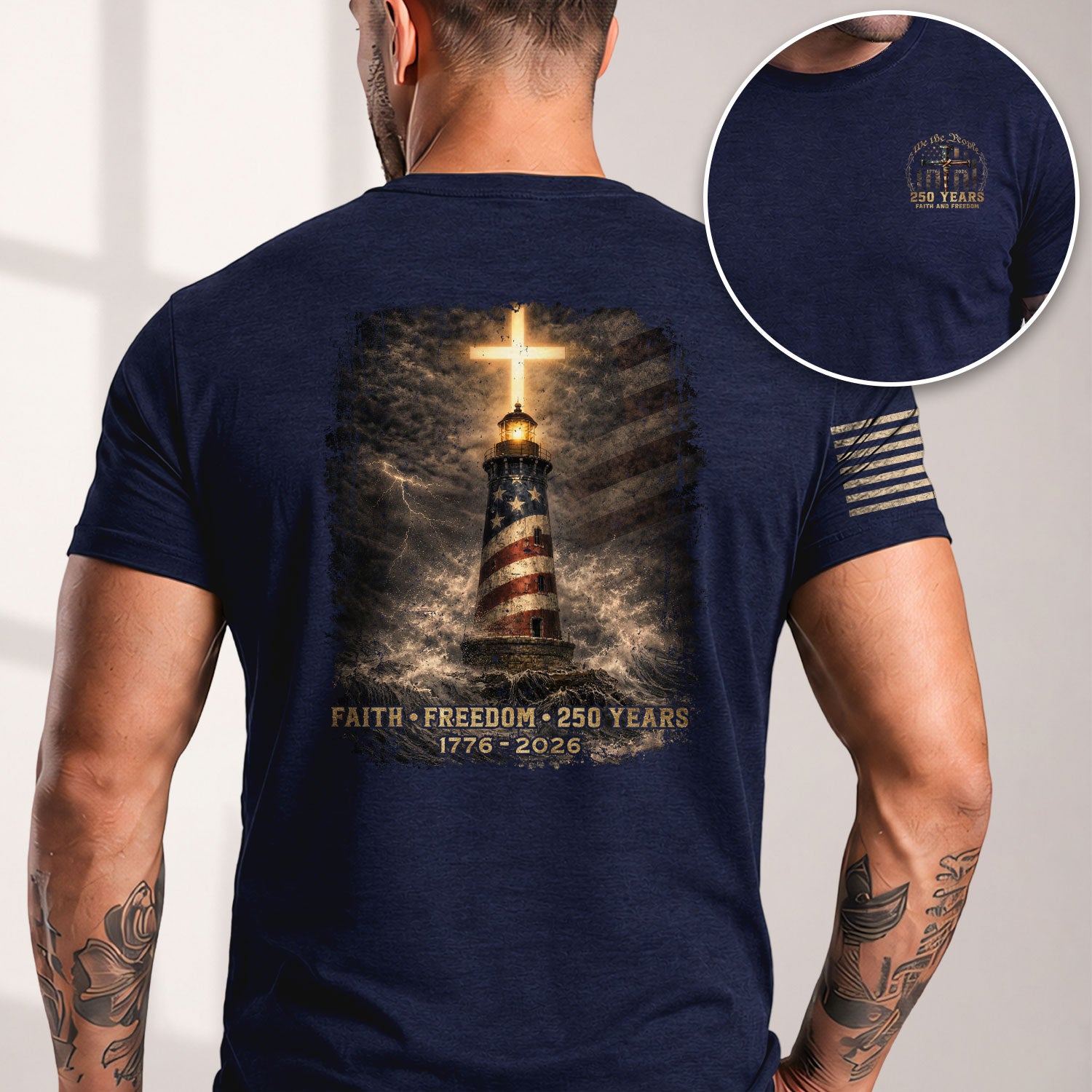 USA 250 Years Heritage Cross Shirt 1776–2026 Patriotic Celebration Shirt - Rust Field Wear