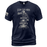 USA 250 Years Vintage T-Shirt 1776-2026 Patriotic Eagle Flag Liberty Bell Men’s Tee - Rust Field Wear
