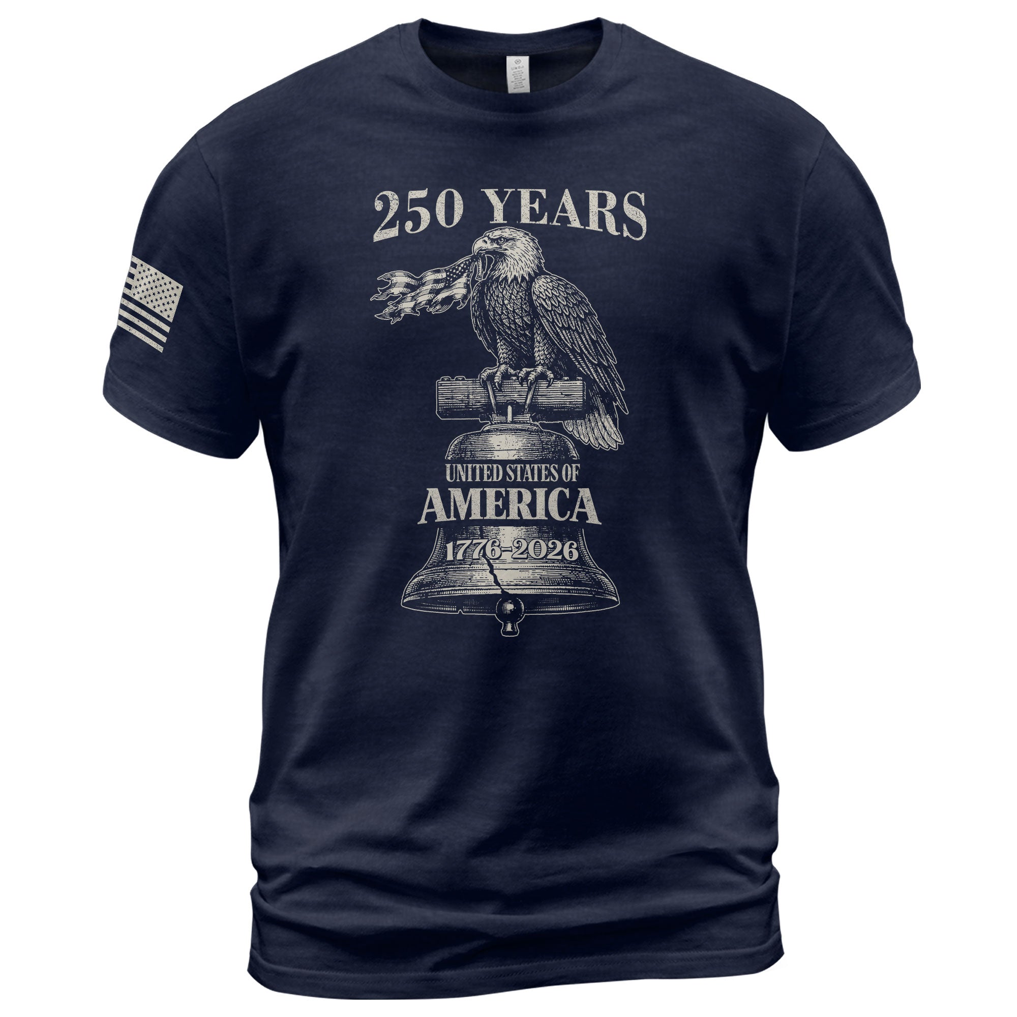 USA 250 Years Vintage T-Shirt 1776-2026 Patriotic Eagle Flag Liberty Bell Men’s Tee - Rust Field Wear