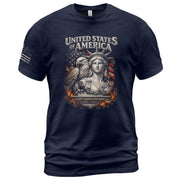 United States of America 250th Anniversary Shirt - Eagle & Lady Liberty 1776-2026 250 Years Tee - Rust Field Wear
