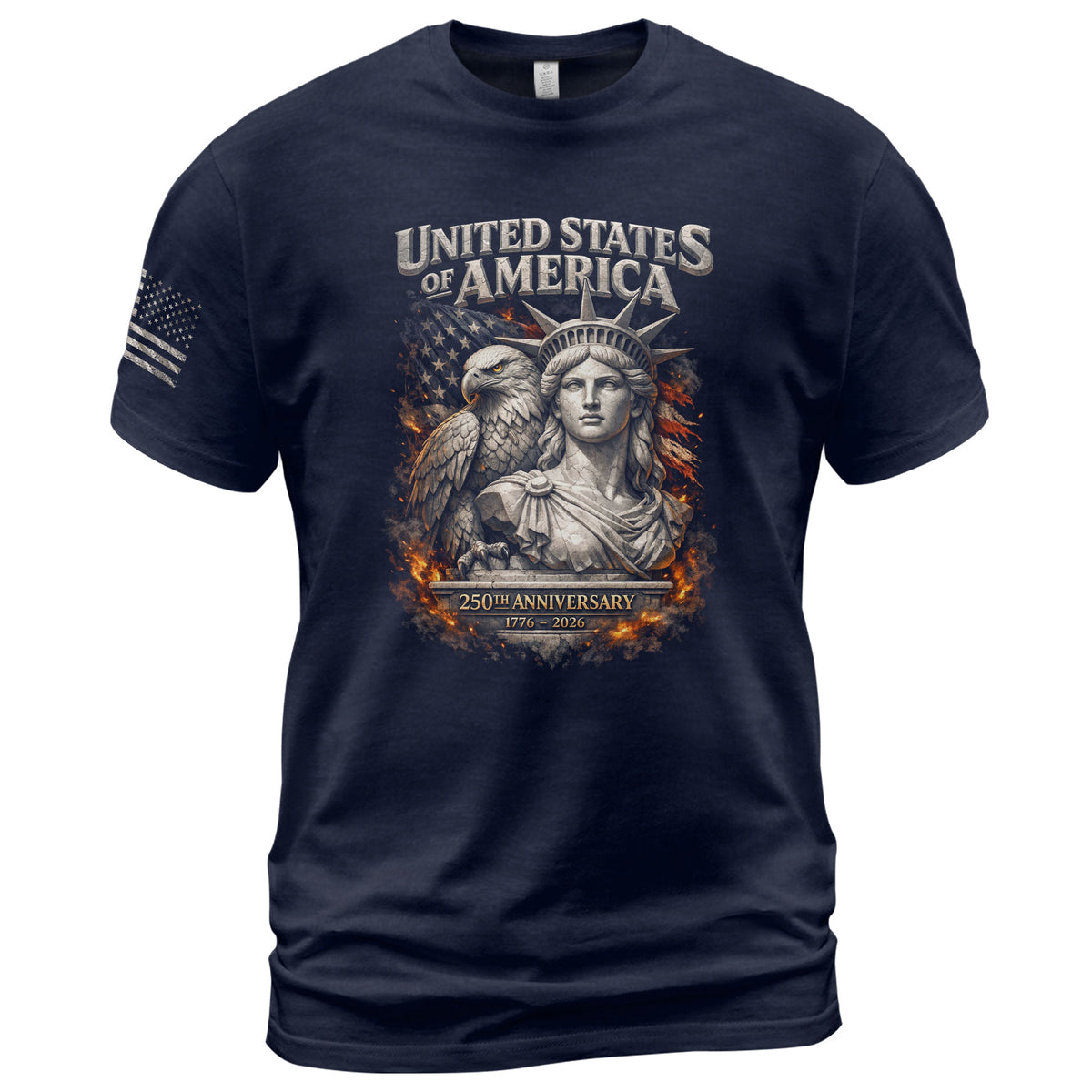 United States of America 250th Anniversary Shirt - Eagle & Lady Liberty 1776-2026 250 Years Tee - Rust Field Wear