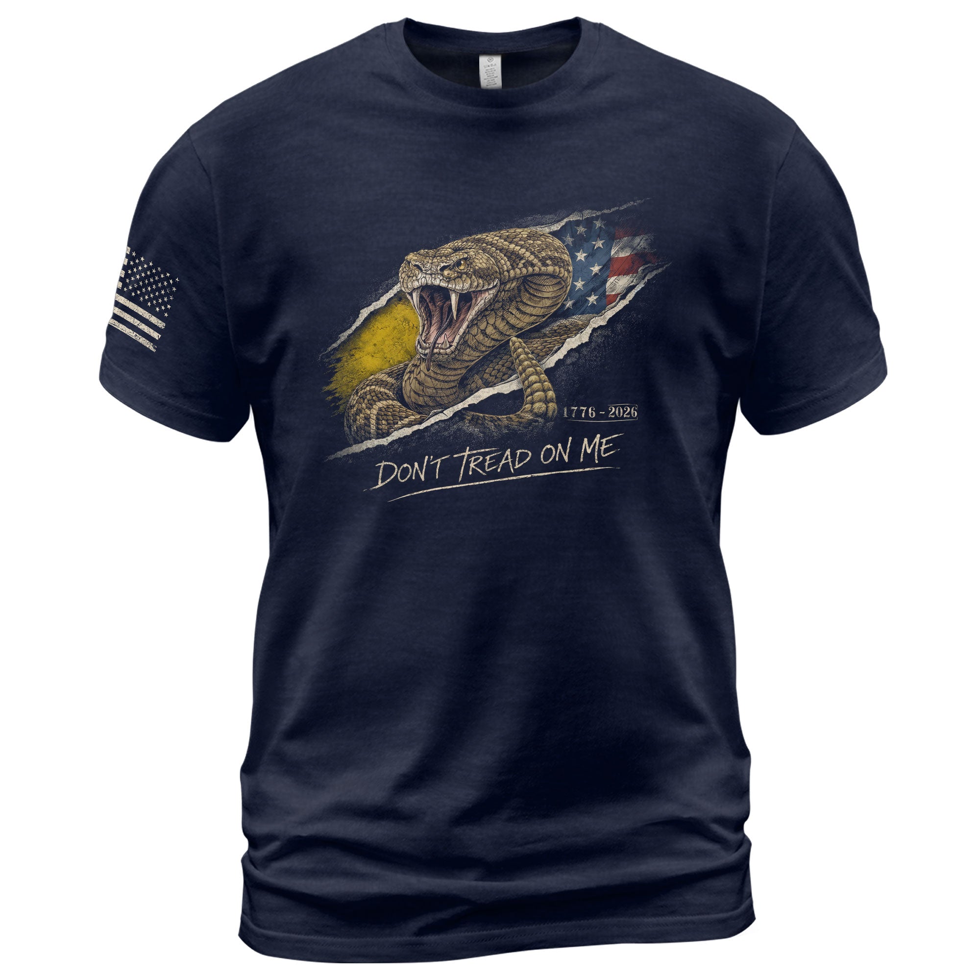 Don't Tread on Me America 250th Anniversary T-Shirt - 1776-2026 Gadsden Snake 250 Years Tee, Patriotic Freedom Shirt - Rust Field Wear