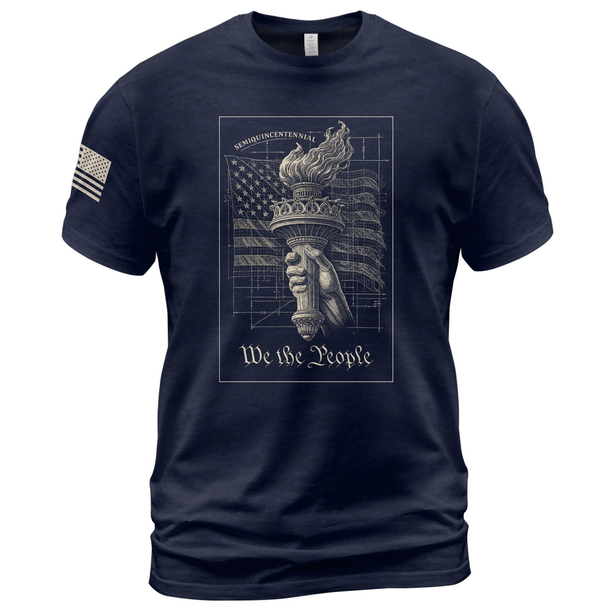 America 250th Anniversary T-Shirt 1776-2026 – We The People Torch & Liberty Flag Tee - Rust Field Wear