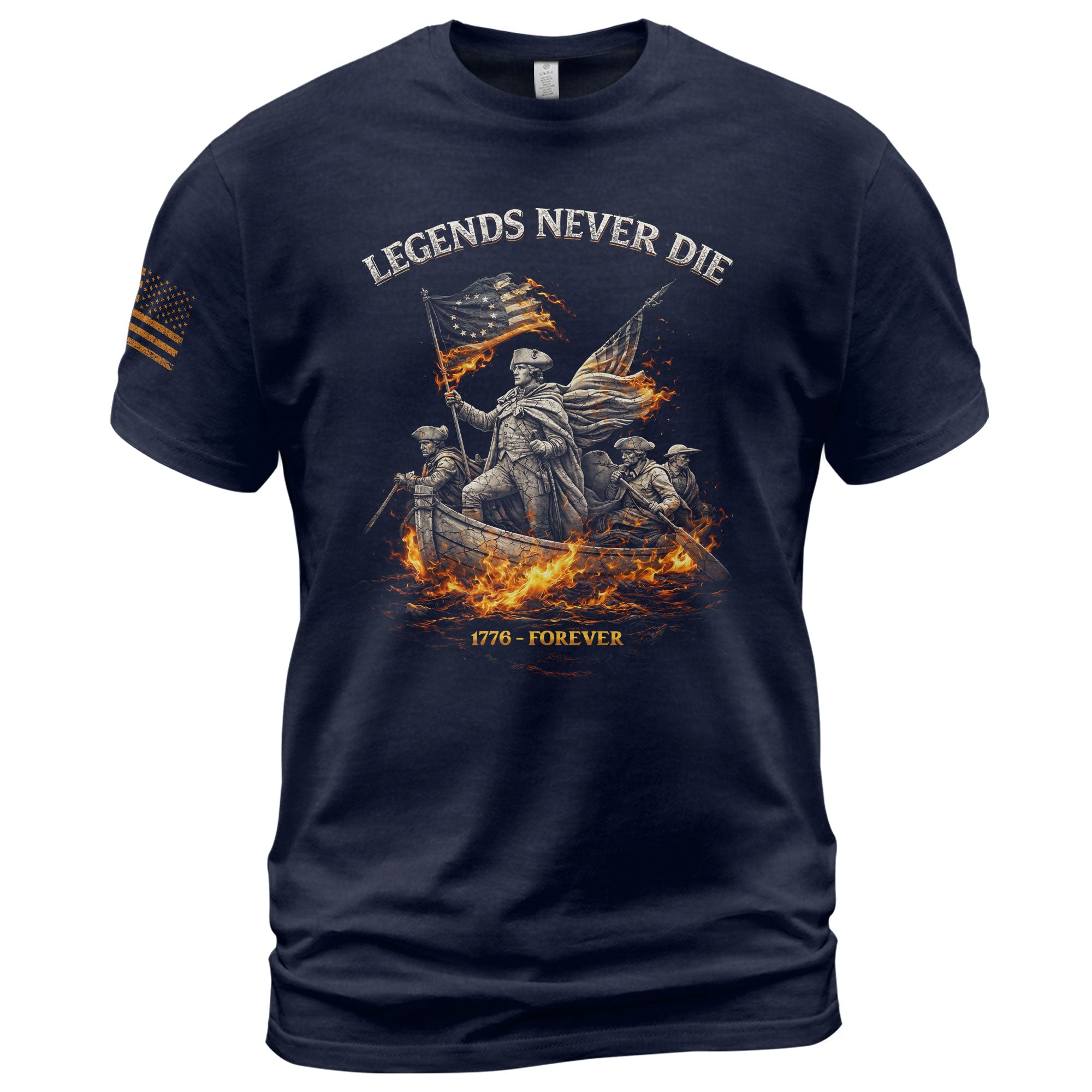 America 250th Anniversary T-Shirt 1776-2026 – Legends Never Die George Washington Retro Tee - Rust Field Wear