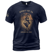 America 250th Anniversary T-Shirt 1776-2026 – Spirit of 76 Drummer Retro Patriotic Tee - Rust Field Wear