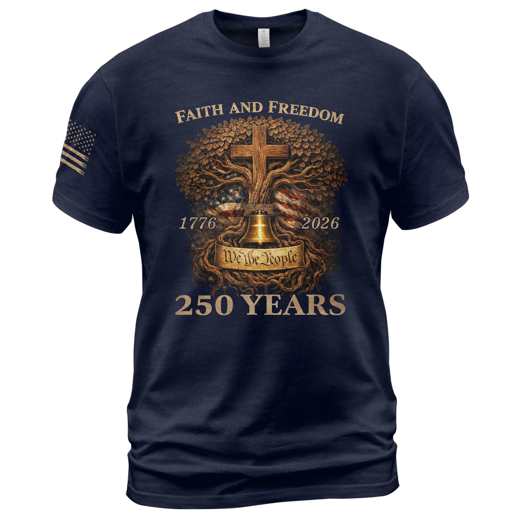 America 250th Anniversary T-Shirt 1776-2026 – Christian Tree of Life Faith & Freedom Tee - Rust Field Wear