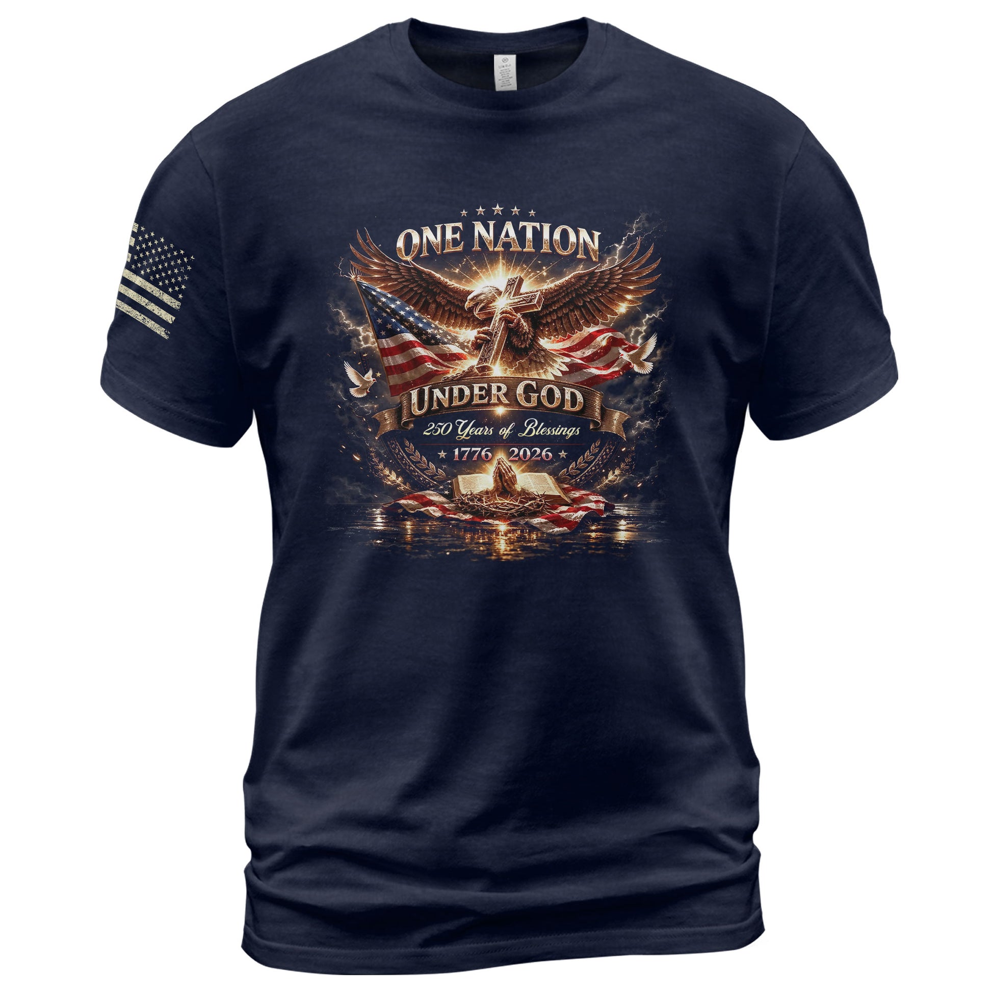 250 Years of Blessings 1776-2026 250 Years Anniversary T-Shirt – Patriotic Flag Freedom 1776 Bootleg Style Shirt - Rust Field Wear