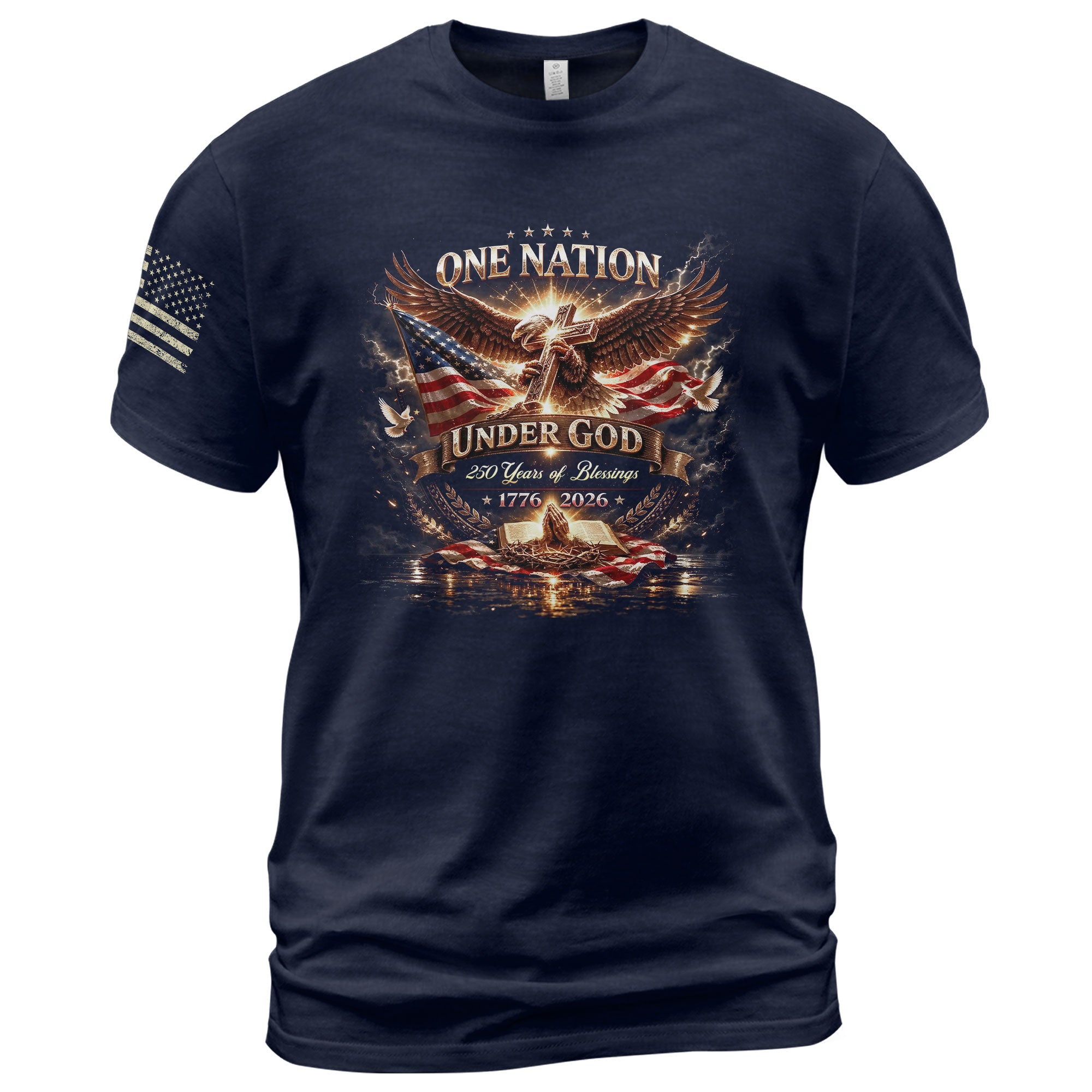 250 Years of Blessings 1776-2026 250 Years Anniversary T-Shirt – Patriotic Flag Freedom 1776 Bootleg Style Shirt - Rust Field Wear
