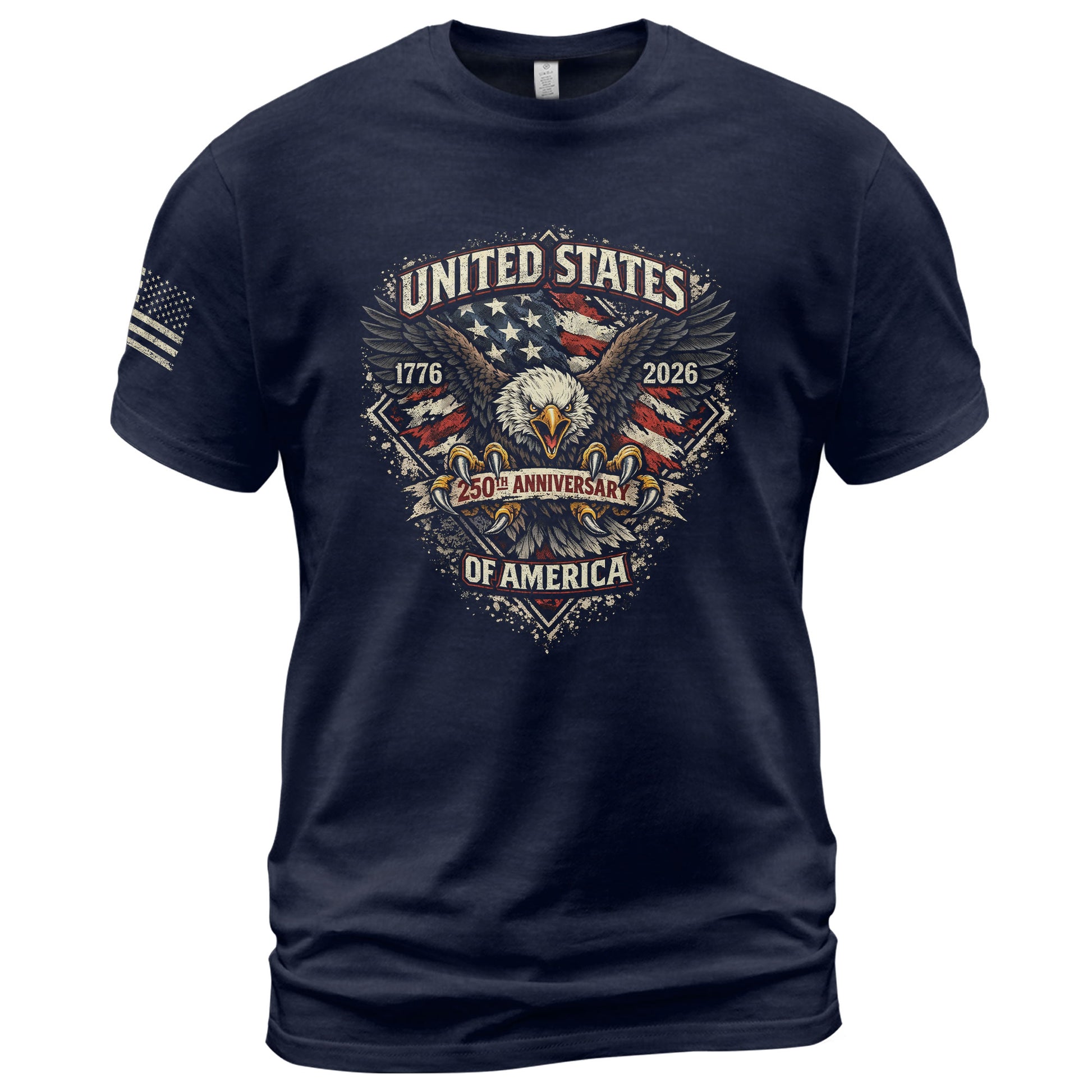 America 250th Anniversary T-Shirt 1776-2026 – Patriotic Bald Eagle & USA Flag Tee - Rust Field Wear