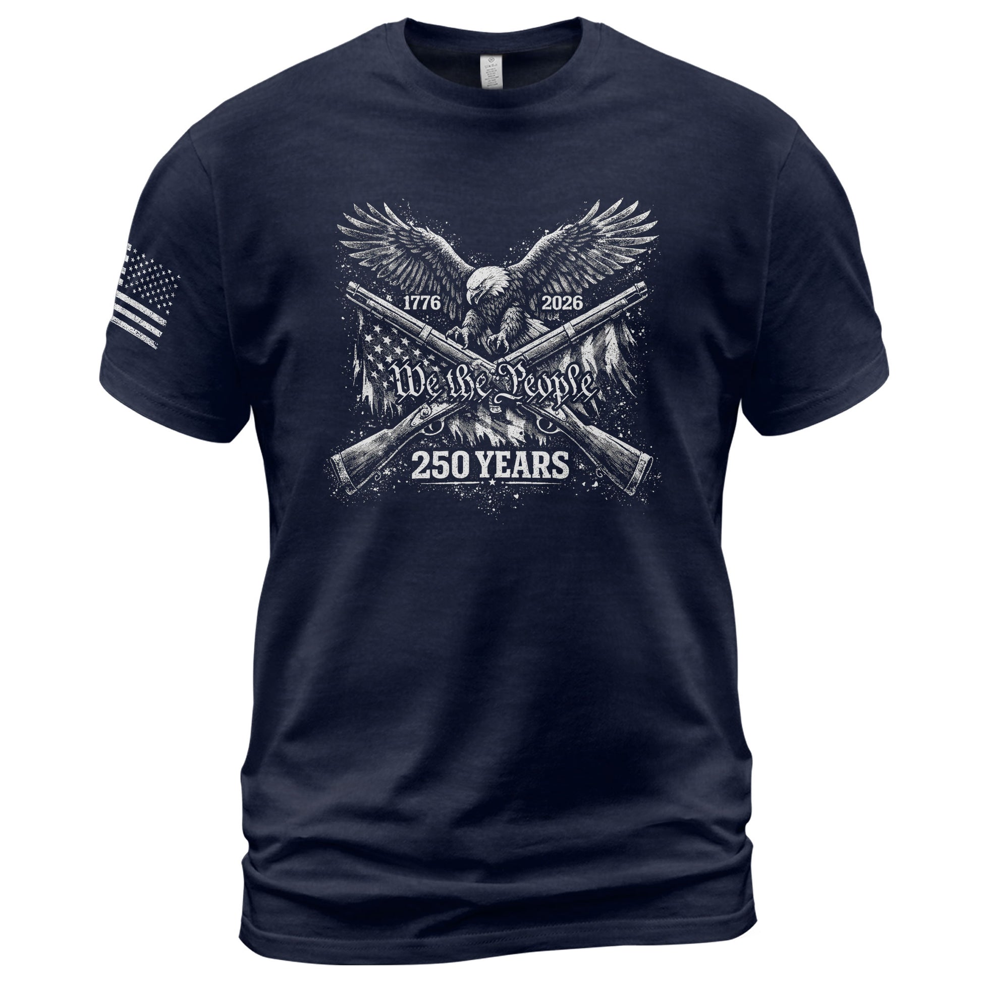 America 250th Anniversary T-Shirt 1776-2026 – We The People Eagle & Crossed Rifles Tee - Rust Field Wear