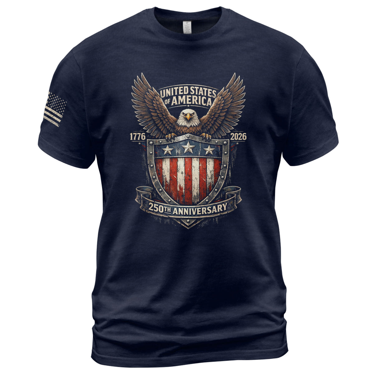 America 250th Anniversary T-Shirt 1776-2026 – Eagle Shield Heritage Tee - Rust Field Wear