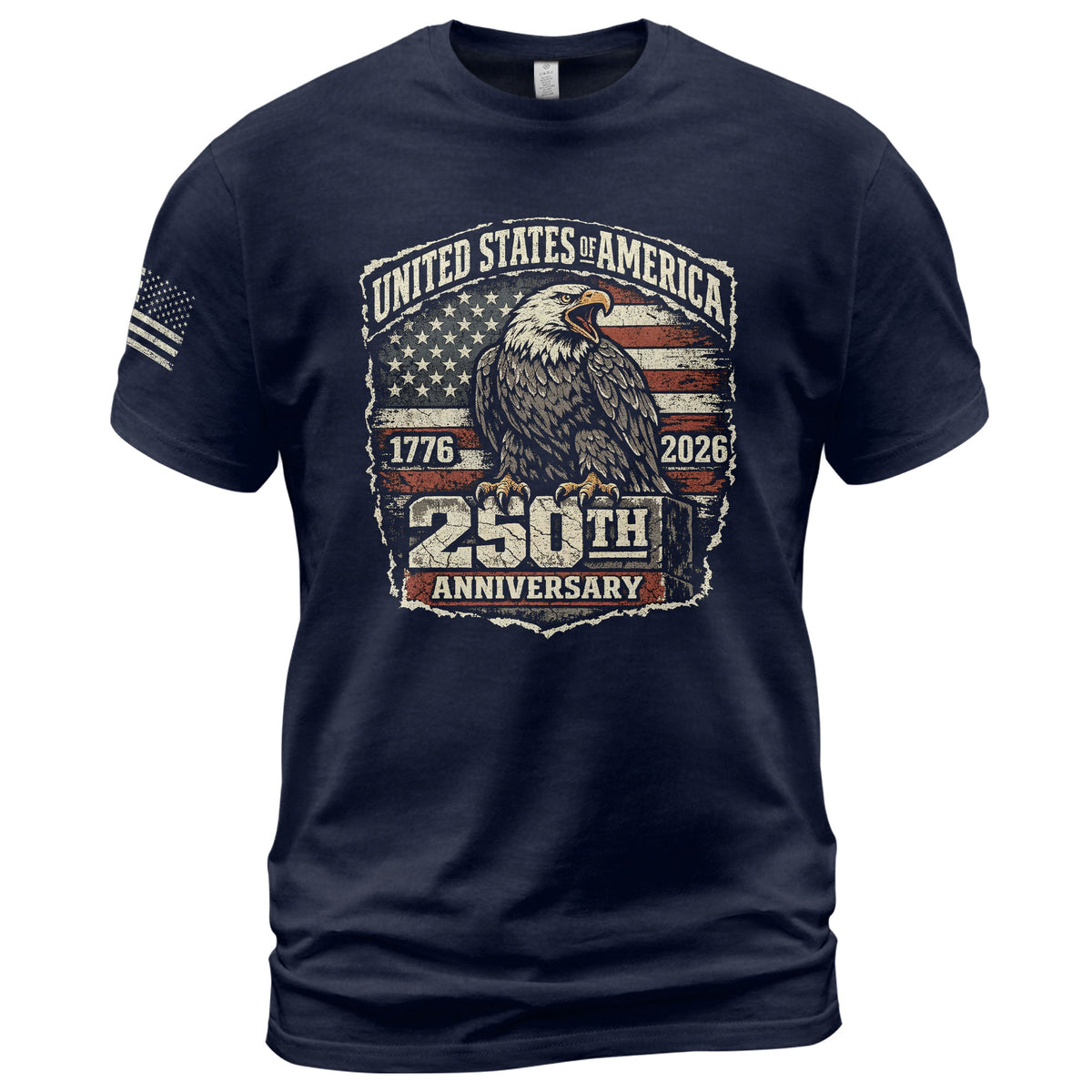 America 250th Anniversary T-Shirt 1776-2026 – USA Patriotic Eagle Legacy Tee - Rust Field Wear