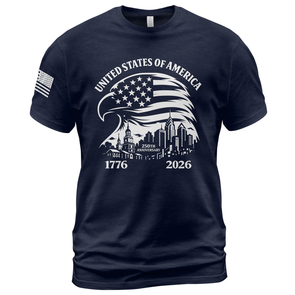 USA 250th Anniversary 1776-2026 T-Shirt – Eagle & American Flag Patriotic Freedom Mens Shirt - Rust Field Wear