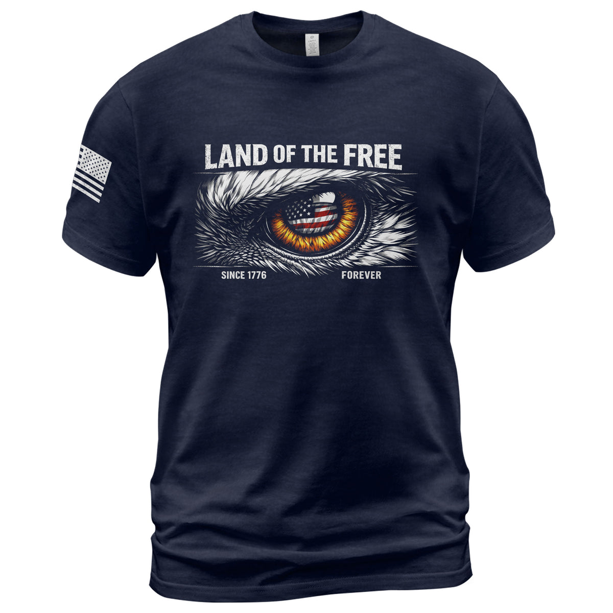 250 Years of Freedom 1776-2026 Patriotic T-Shirt – Eagle Eye & American Flag USA Mens Shirt - Rust Field Wear