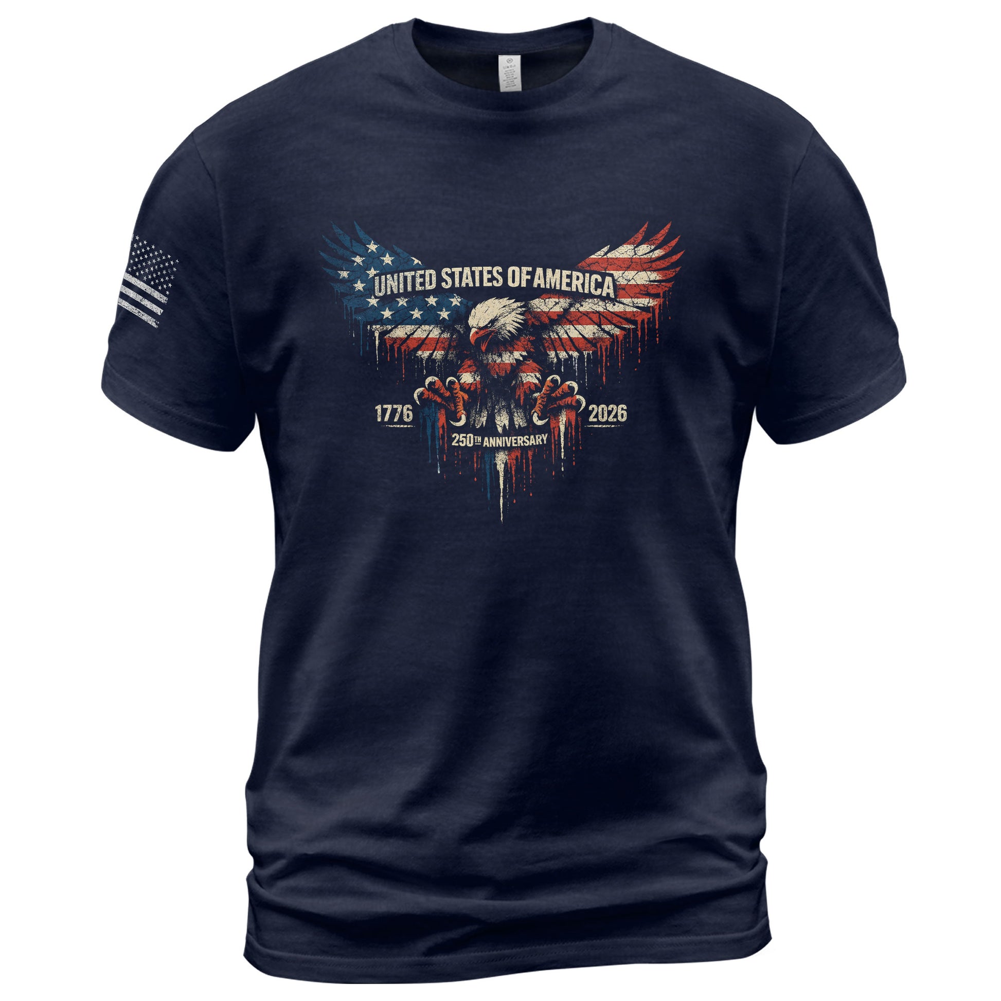 America 250th Anniversary 1776-2026 T-Shirt – USA Flag & Eagle Patriotic 250 Years of Freedom Tee - Rust Field Wear
