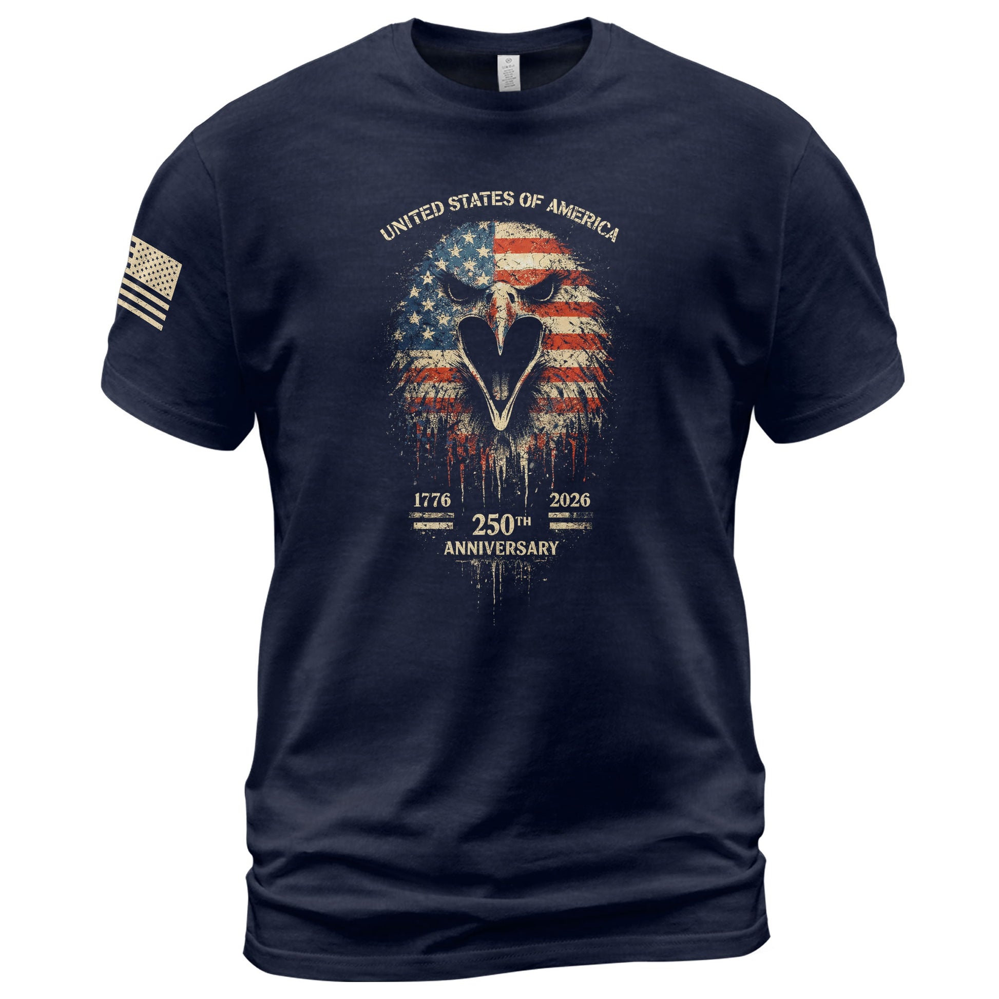 USA 250th Anniversary 1776-2026 T-Shirt – America Flag Eagle Patriotic Freedom Shirt - Rust Field Wear