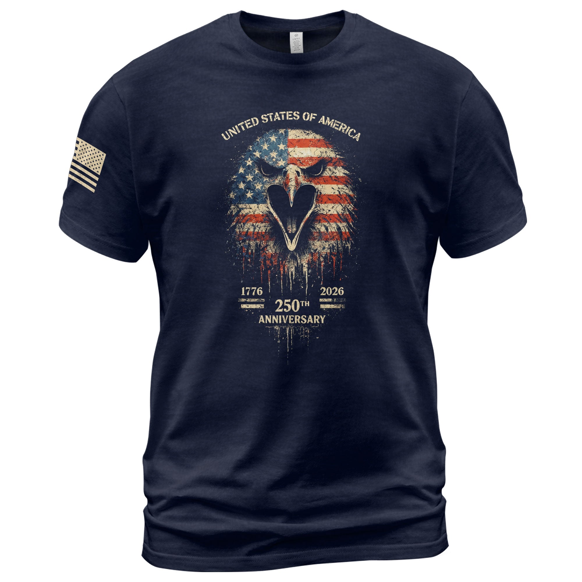 USA 250th Anniversary 1776-2026 T-Shirt – America Flag Eagle Patriotic Freedom Shirt - Rust Field Wear