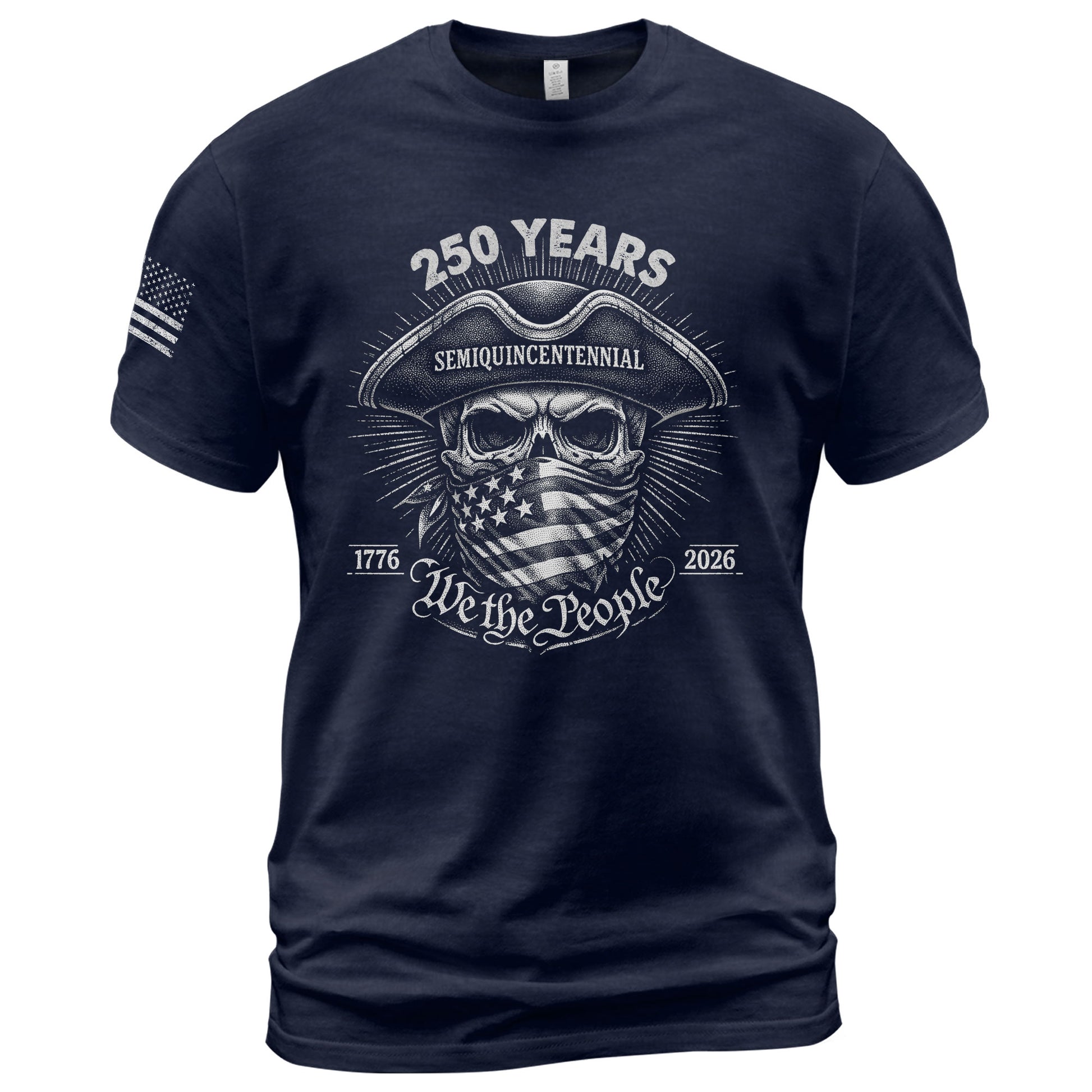 America 250th Anniversary T-Shirt (1776-2026) – We The People Patriot Skull & Revolution Tee - Rust Field Wear