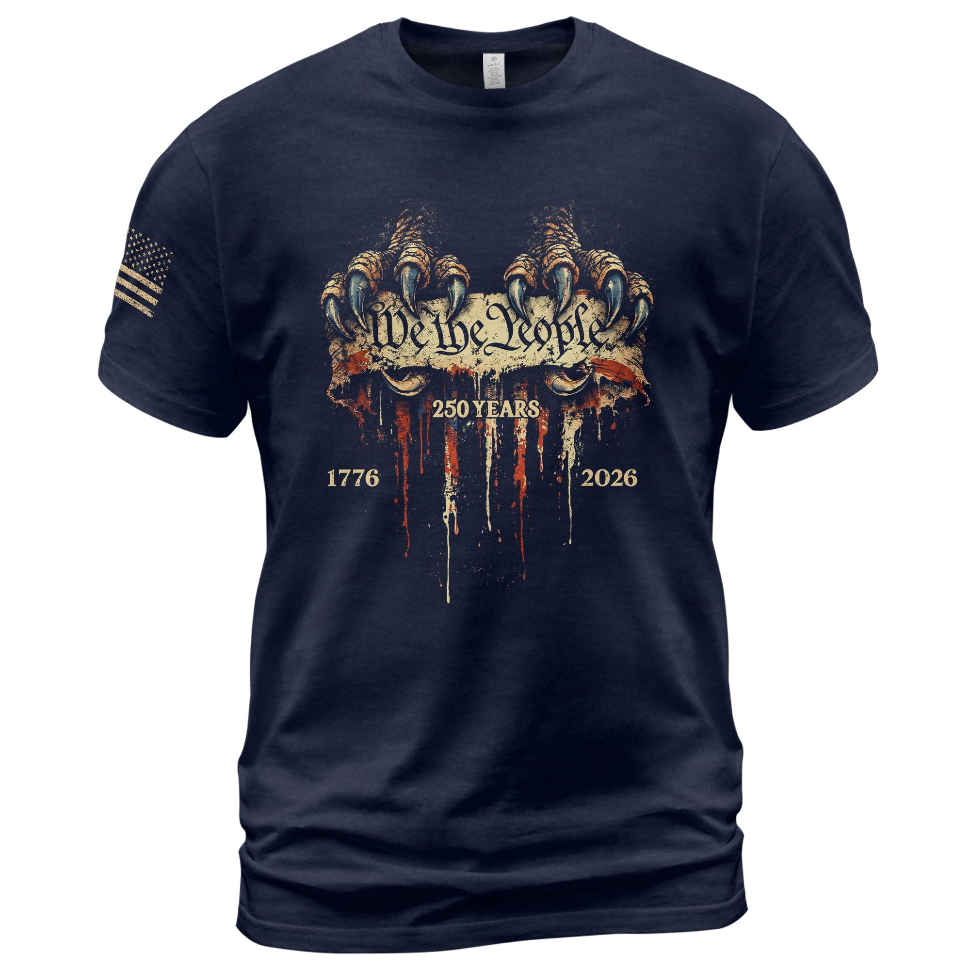 USA 250th Anniversary 1776-2026 T-Shirt – Patriotic Eagle Talons We The People America Tee - Rust Field Wear